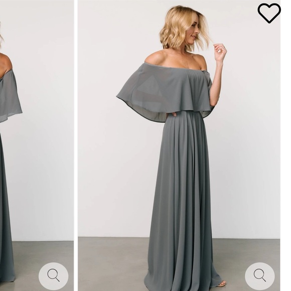 Baltic Born Sonia Off Shoulder Maxi Dress Large Dusty Blue NWT - Picture 6 of 15